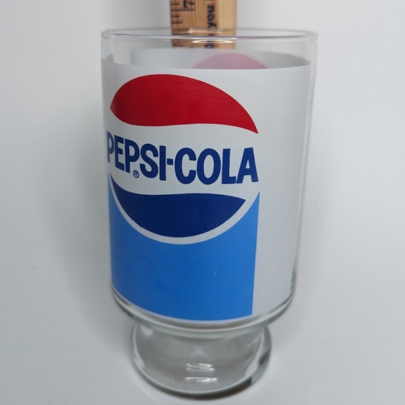Vintage Pepsi-Cola Drinking Glass 32 Oz Jumbo Tumbler Large Red White Blue - Picture 6 of 7